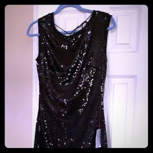 Black sequin party dress